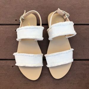 White canvas sandals